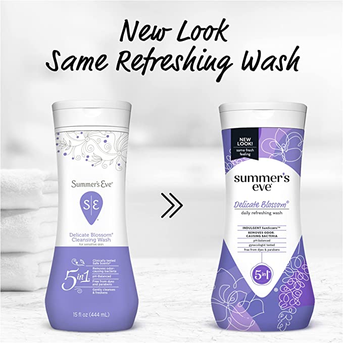 Summer's Eve Delicate Blossom Cleaning Wash For Sensitive Skin 15 Fl Oz (444mL)