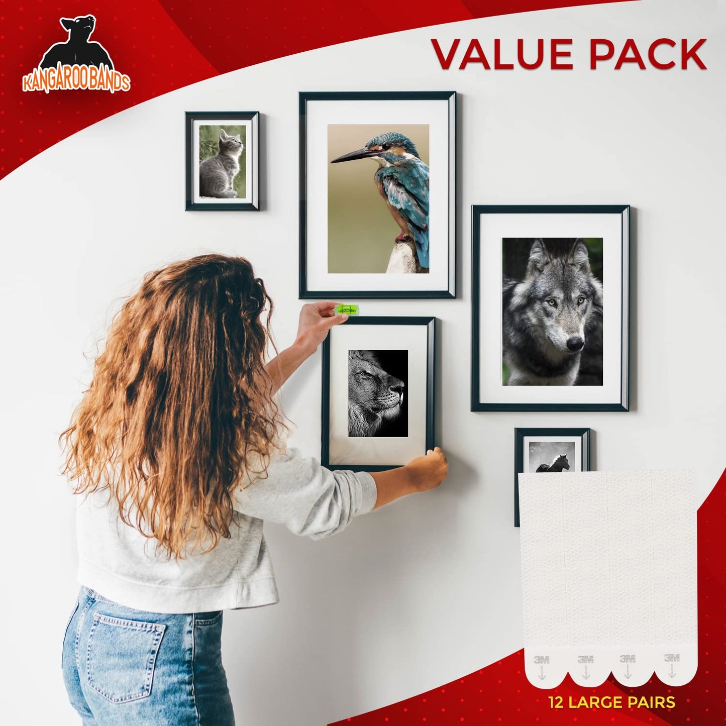 3M Command Large Picture Hanging Strips, 4 Pairs