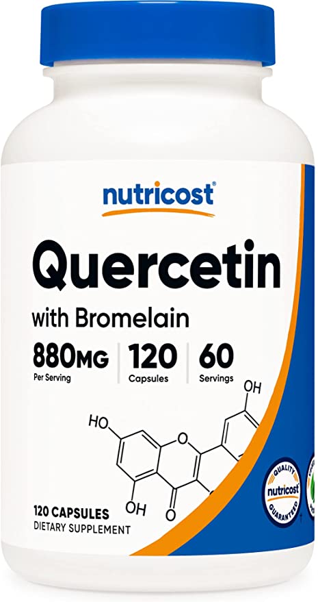 Nutricost Quercetin with Bromelain 880mg 165mg Bromelain Per Serving, 120 Capsules 60 Servings