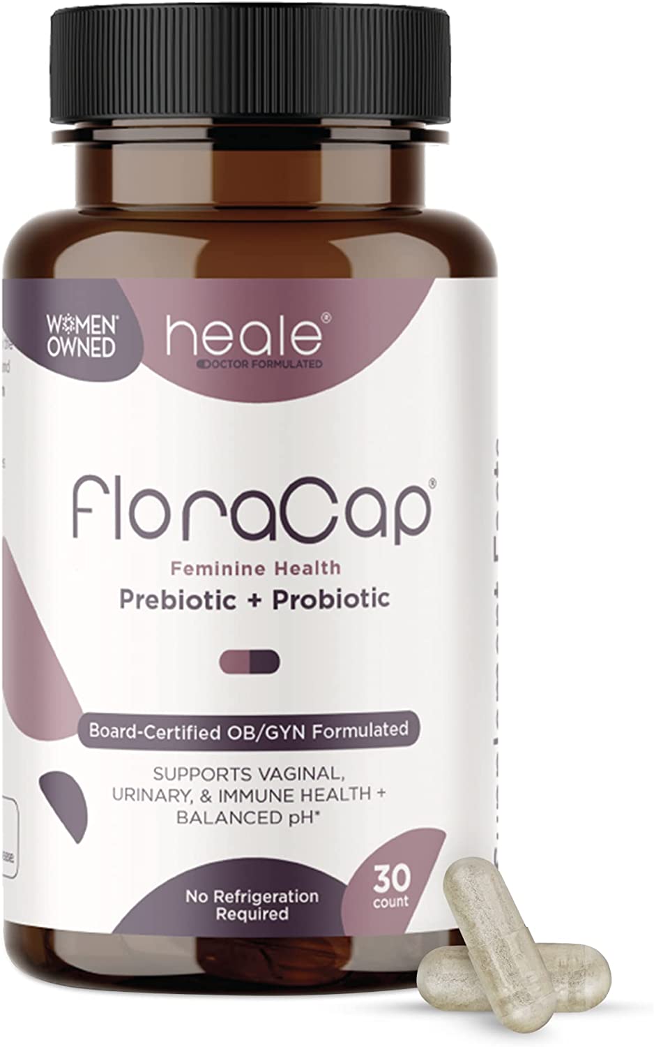 Heale Flora Cap Feminine Health Prebiotic + Probiotic Reduce Odor Itching & Discomfort - 30 Capsules