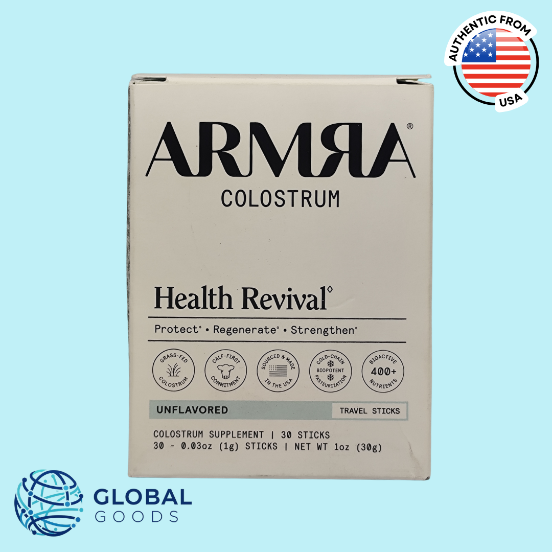 Armra Colostrum Health Revival Powder Supplement, Unflavored, 30 Sticks