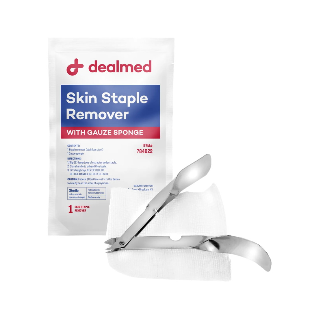 Dealmed Sterile Staple Removal Kit with Gauze Sponge, Single-Use, 1 Kit