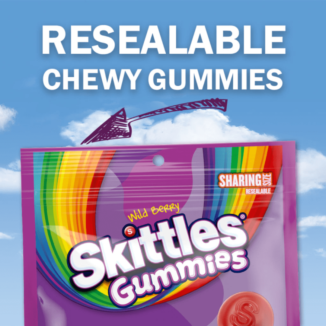 Skittles Wild Berry Gummies Candy Sharing Size Bag, 12 oz