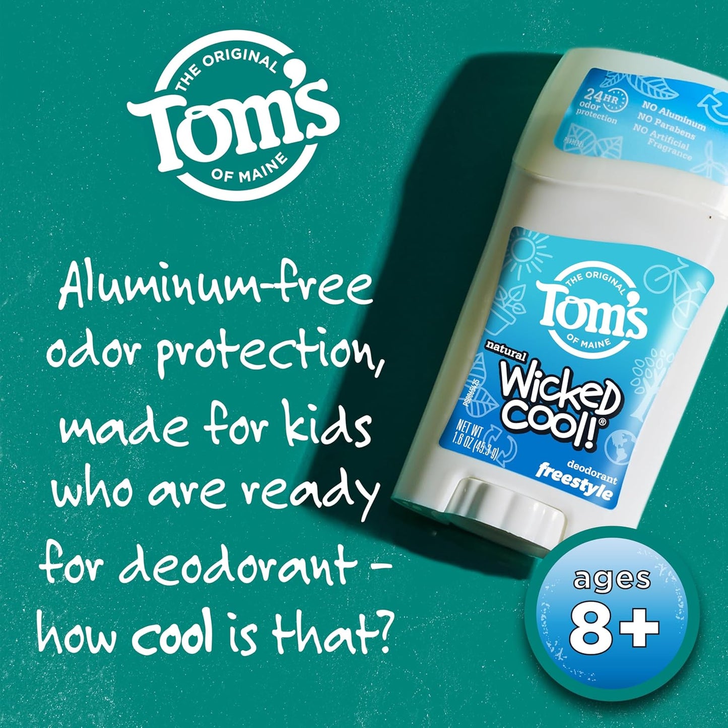 Tom's of Maine Natural Wicked Cool Deodorant Freestyle, 45.3 g / 1.6 oz
