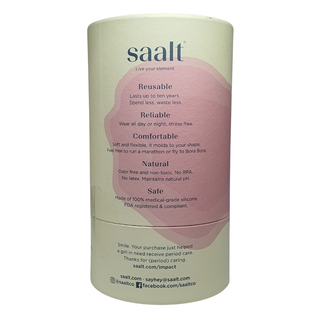 Saalt Soft Menstrual Cup Size Regular Mist Grey Wear Up To 12Hrs, 4 Tampons Capacity