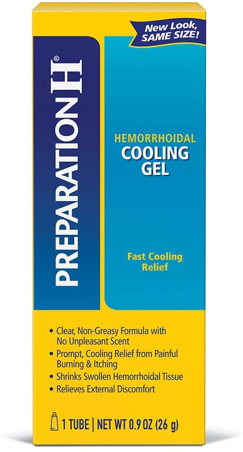 Preparation H, Hemorrhoid Symptom Treatment Cooling Gel, Fast Cooling Relief (0.9 oz / 26g) NO BOX