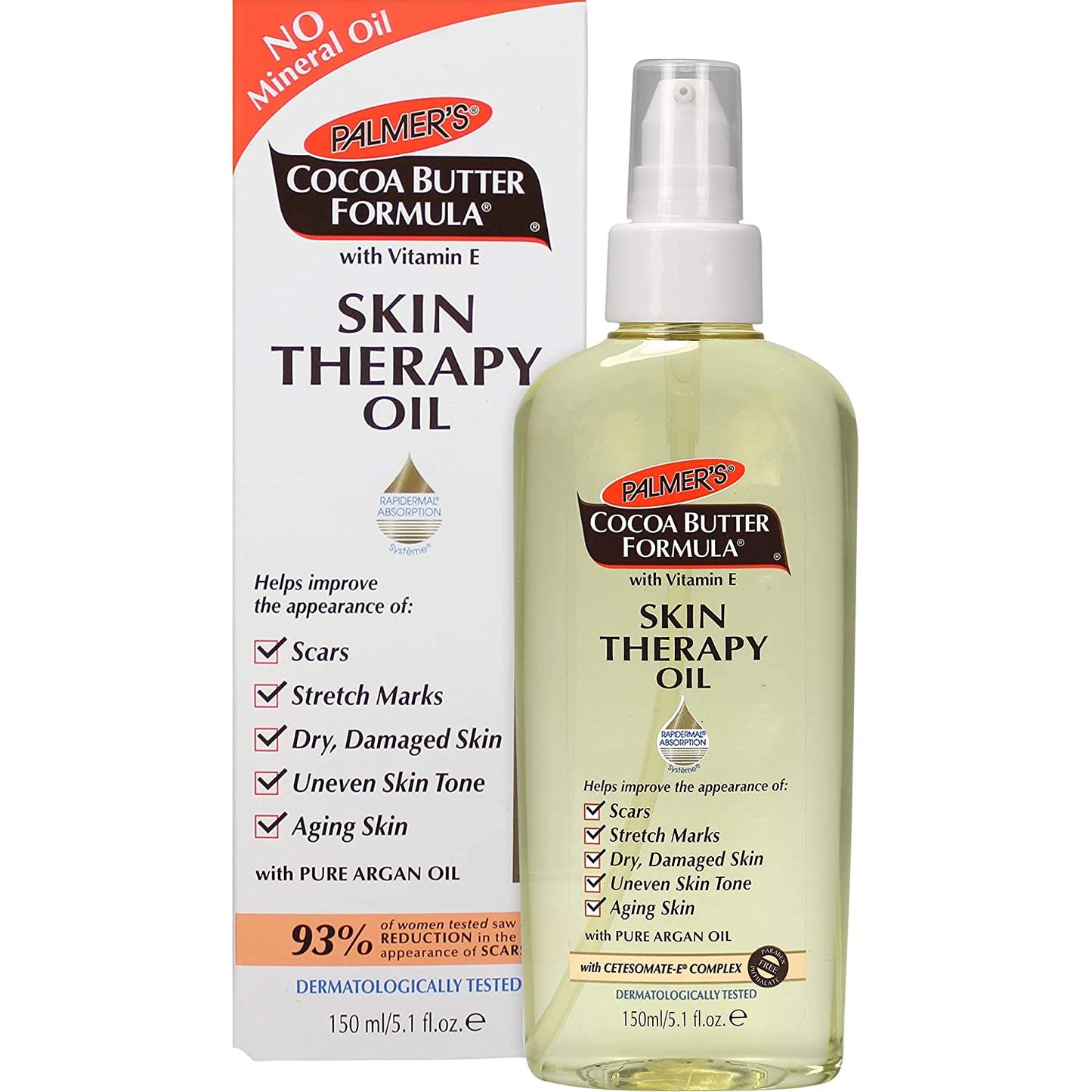 Palmer's Cocoa Butter Formula with Vitamin E & Pure Argan Oil Skin Therapy Moisturizing Body Oil, 5.1 fl.oz / 150 ml