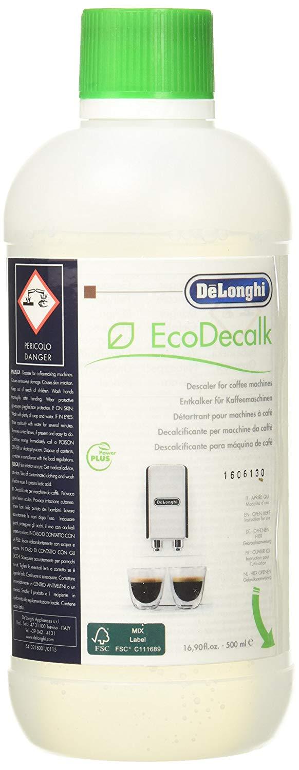 DeLonghi EcoDeCalk Descaler for Coffee Machines 16.90 fl oz / 500 ml NO BOX