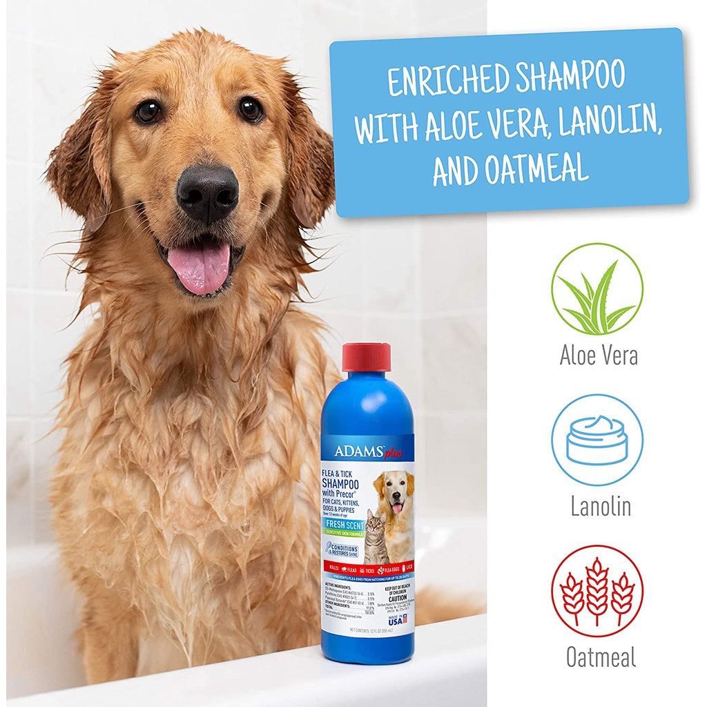Adams plus Flea & Tick Shampoo with Precor, 12 fl.oz / 355ml