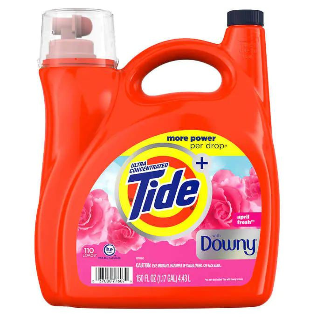Tide Ultra Concentrated With Downy More Power Per Drop April Fresh 110 Loads - 4.43L