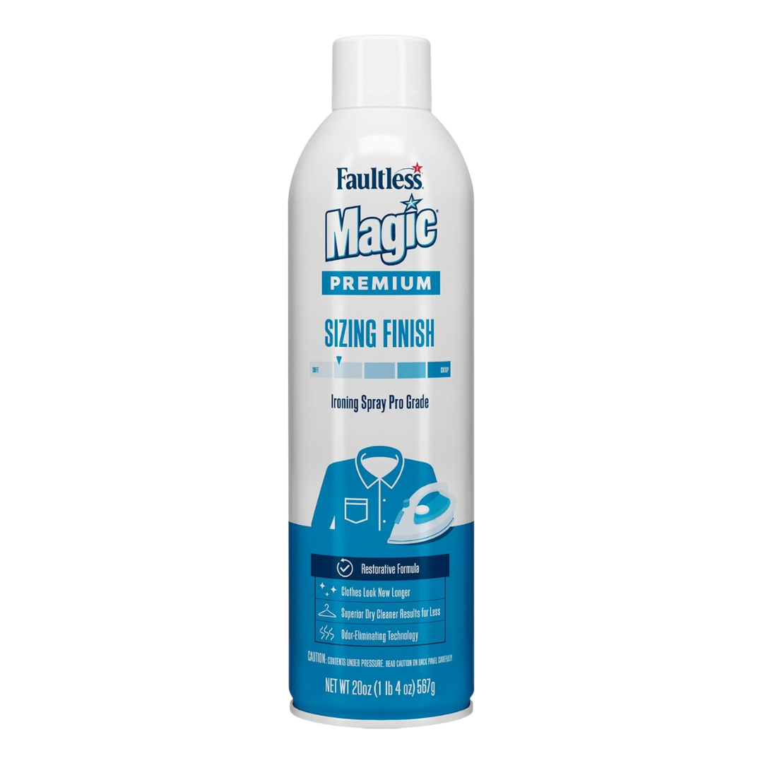 Faultless Magic Premium Sizing Finish Ironing Spray Pro Grade, 20 oz / 567 g