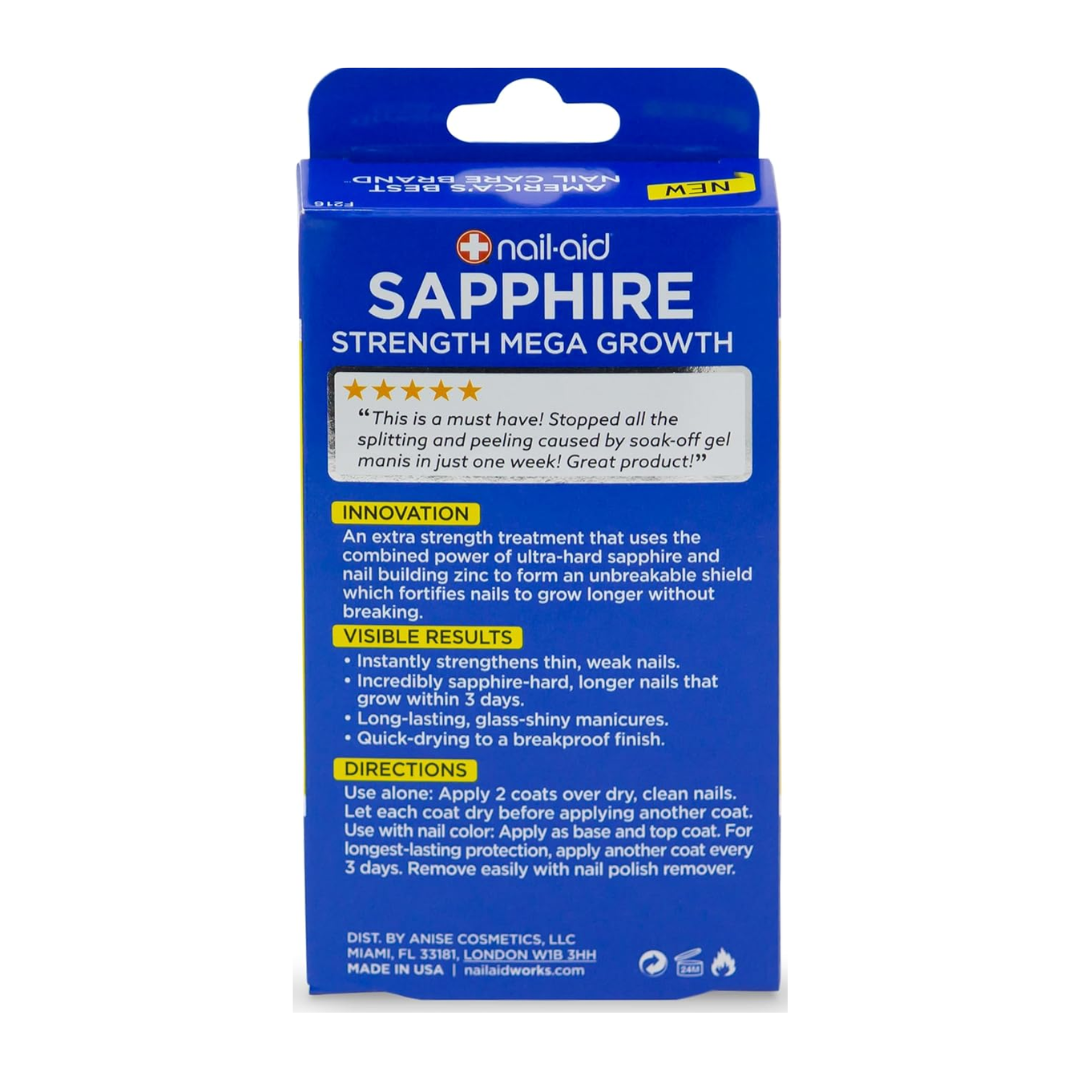 Nail-Aid Sapphire + Zinc Formula Strength Mega Growth 0.55 fl. oz. (15 mL)