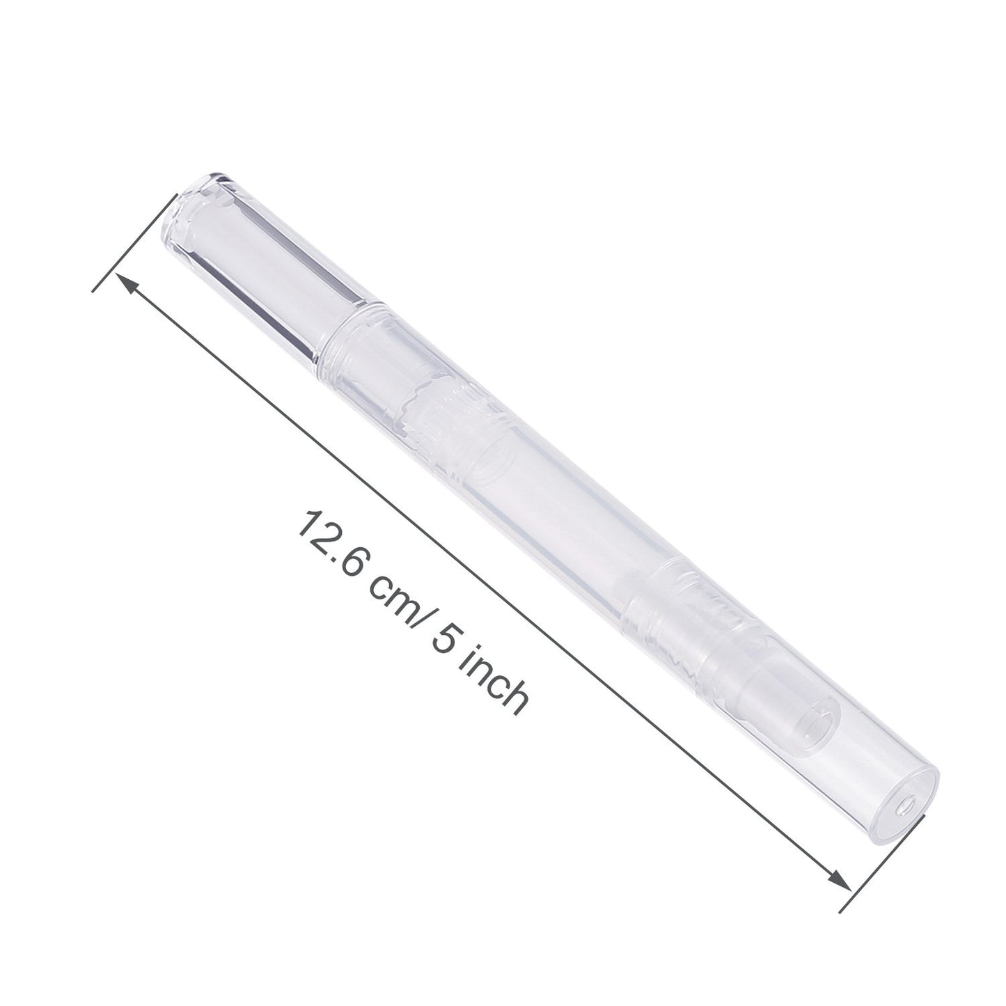 Maxdot 3 ml Empty Nail Oil/Lip Gloss Container Pen with Brush Tip, Transparent, 5 Pieces