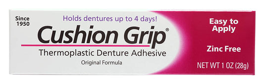 Cushion Grip Thermoplastic Denture Adhesive for Refitting Dentures, 1 oz (Packaging may Vary)