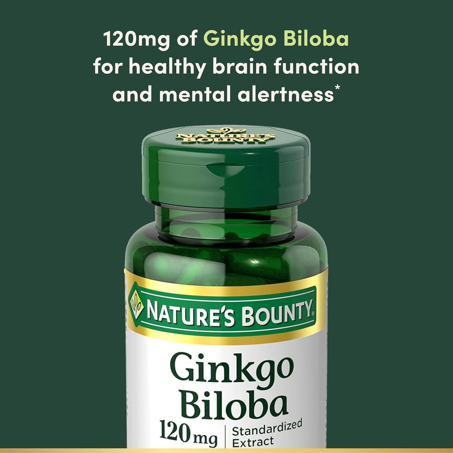 Nature's Bounty Ginkgo Biloba 120mg, 100 Capsules