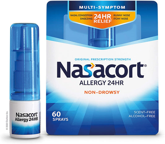 Nasacort Allergy Nasal Spray 24HR Relief, 60 Sprays (0.37 fl.oz / 10.8ml)