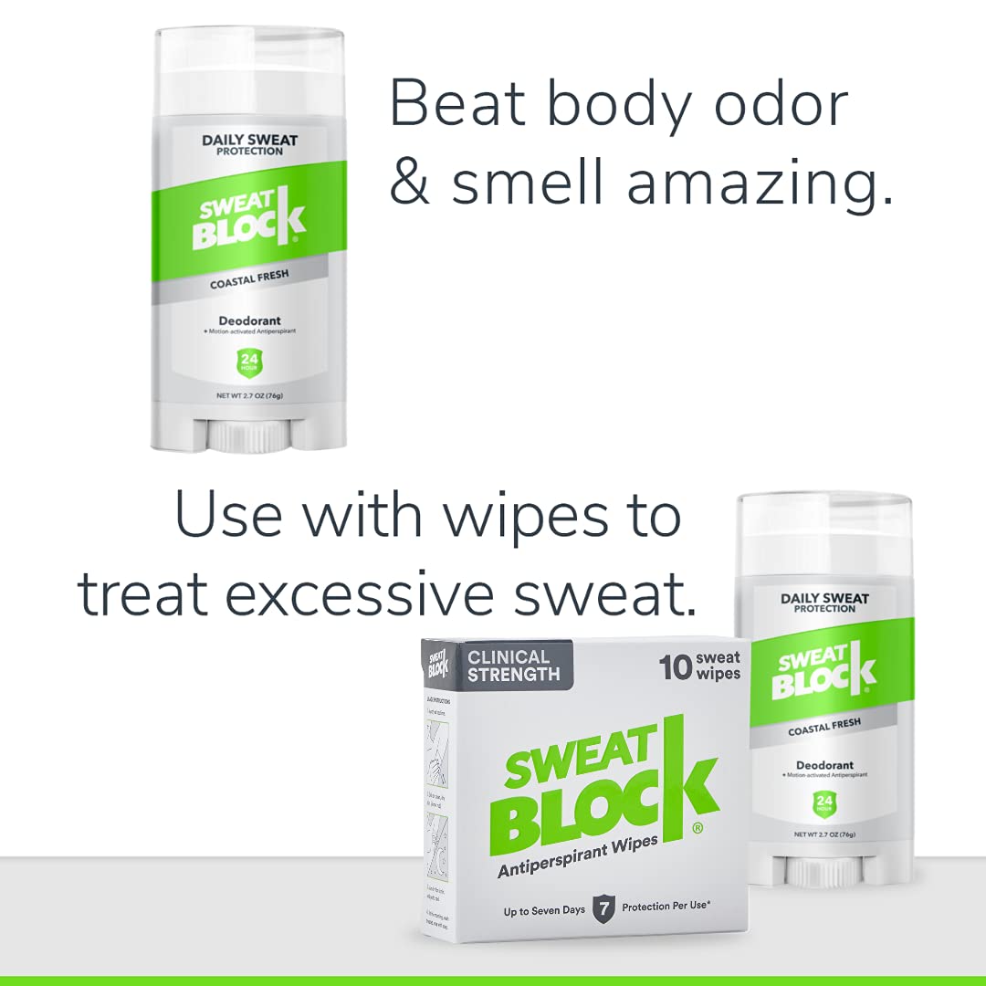 SweatBlock Antiperspirant Deodorant Coastal Fresh Scent, 2.7 oz / 76 g