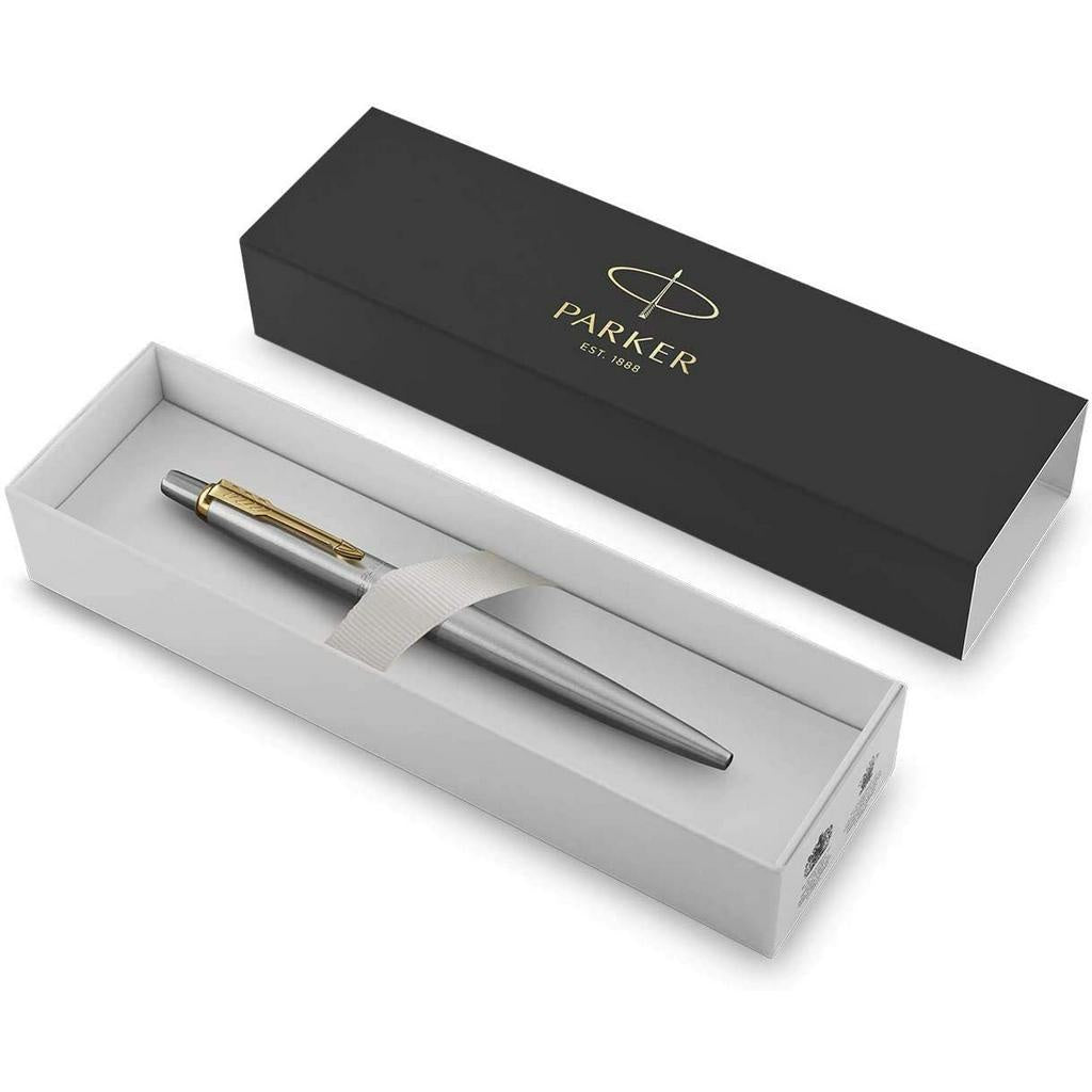 Parker 1953182 Jotter Ballpoint Pen, Stainless Steel w/ Chrome Trim, Medium Point, Blue Ink