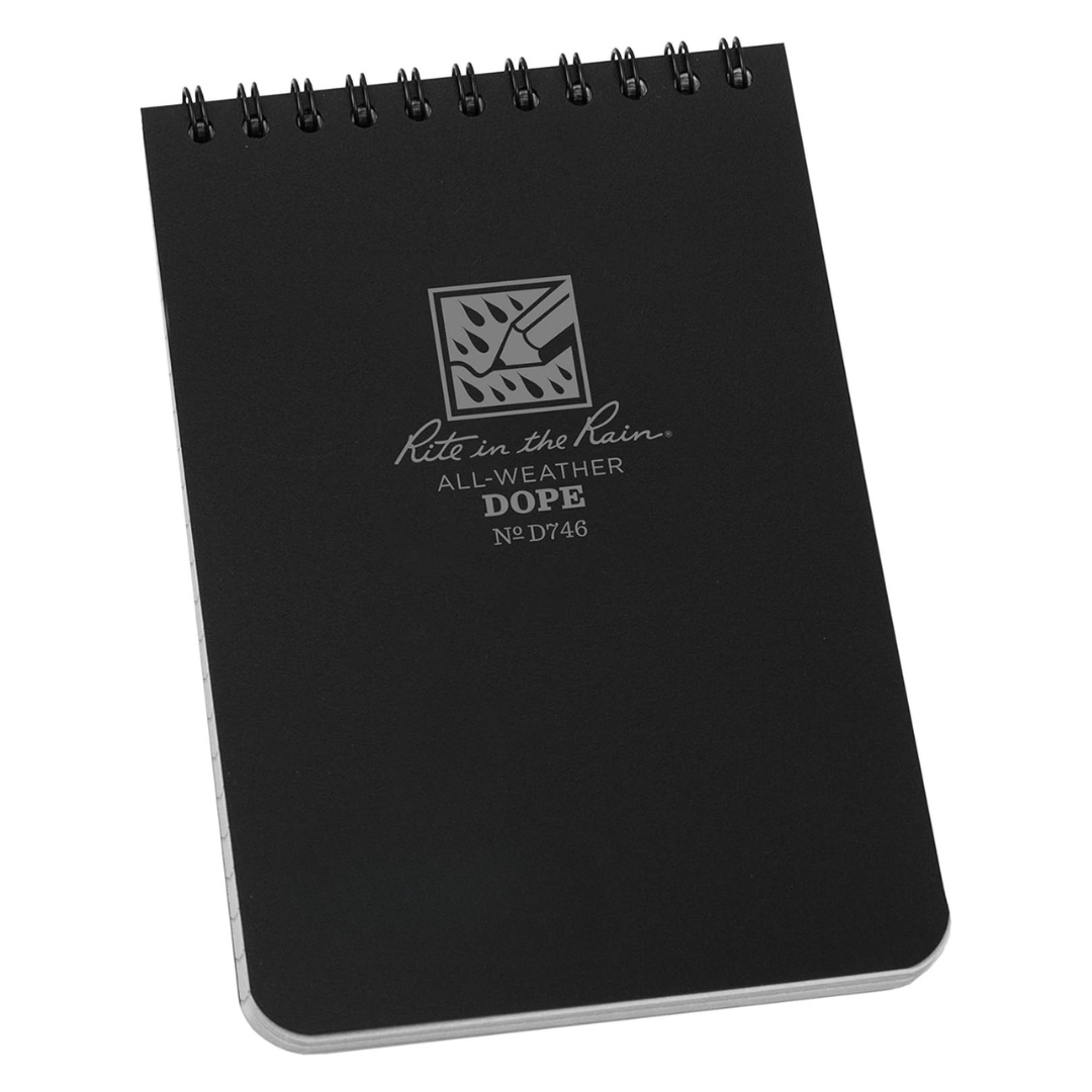 Rite in the Rain All-Weather Dope Black Spiral Notebook No. D746, 1 Count
