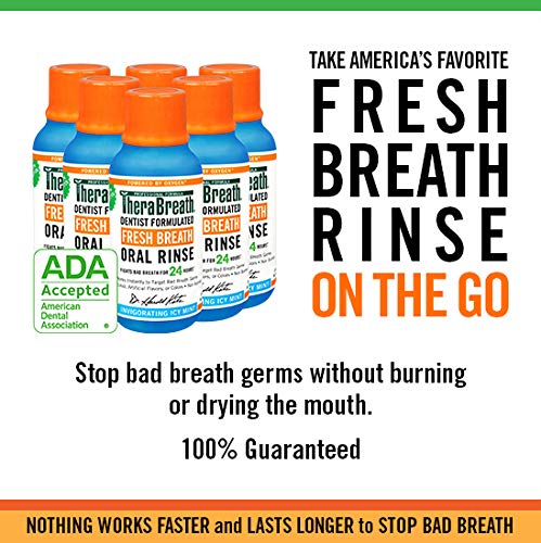 TheraBreath Fresh Breath, 24 Hour Dentist Formulated Oral Rinse, Invigorating Icy Mint, 3 fl.oz