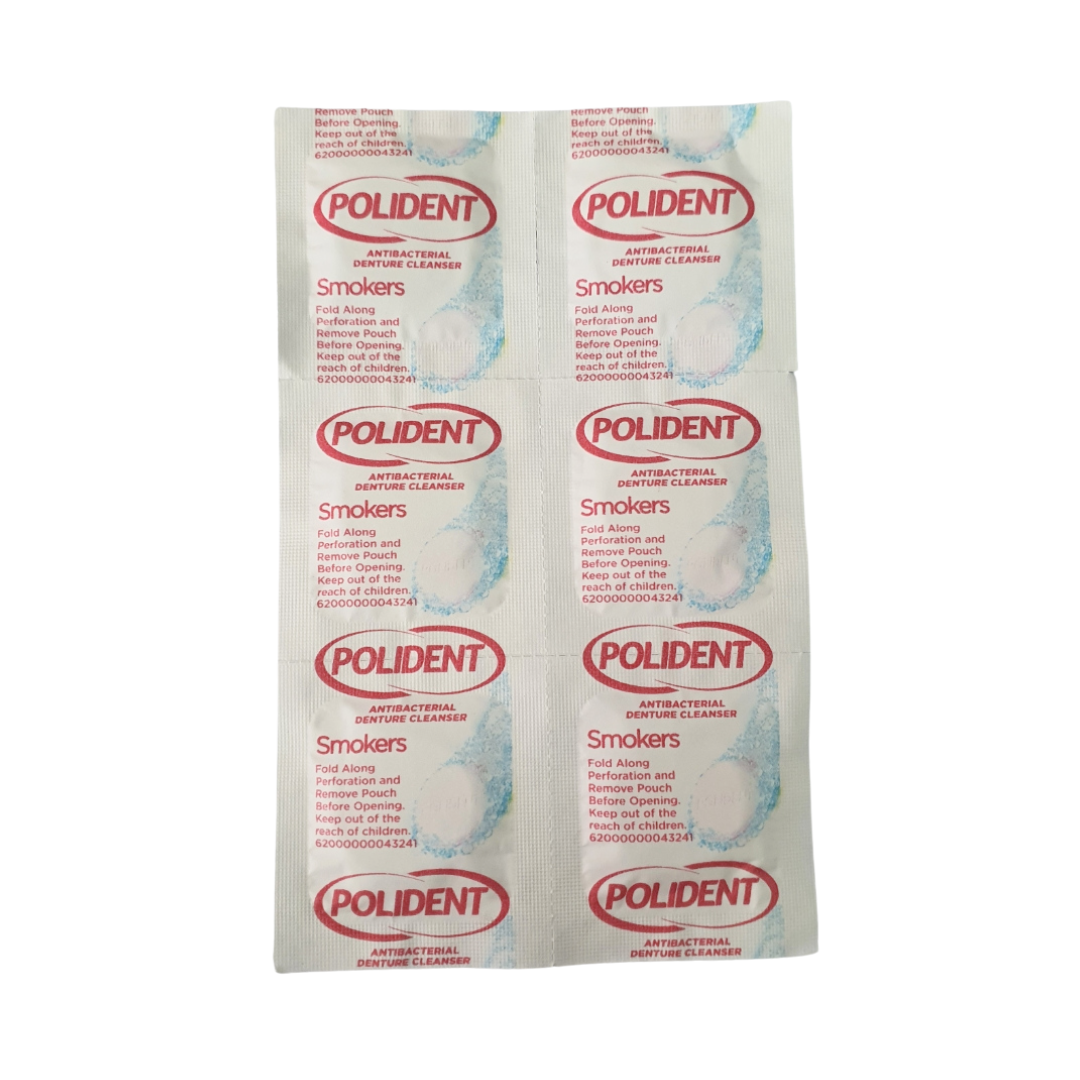 Polident Antibacterial Smokers Daily Denture Cleanser 6 Tablets
