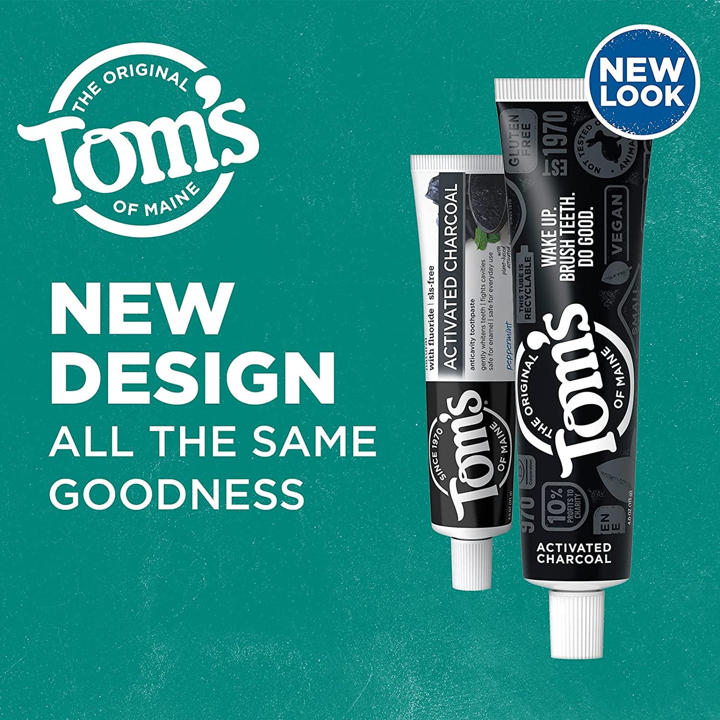 The Original Tom's Of Maine Natural Activated Charcoal Anti-Cavity Toothpaste Peppermint 133g