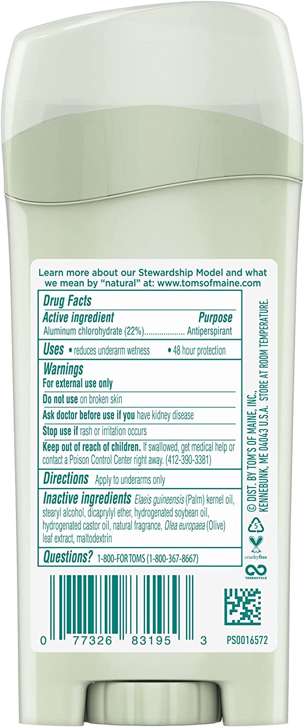 Tom's of Maine Natural Powder, Antiperspirant Deodorant For Women, 2.25 oz. / 64g PACKAGING MAY VARY