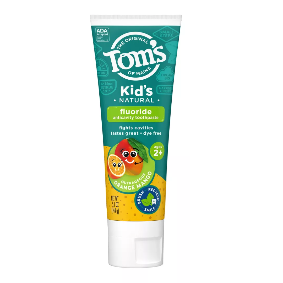 Tom's of Maine Kid's Natural Fluoride Outrageous Orange Mango Toothpaste, 144 g / 5.1 oz.