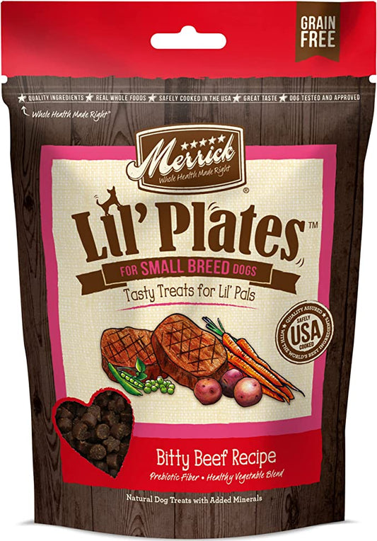 Merrick Lil' Plates for Small Breed Dogs Bitty Beef Flavor 5 Oz (141 g) PACKAGING MAY VARY