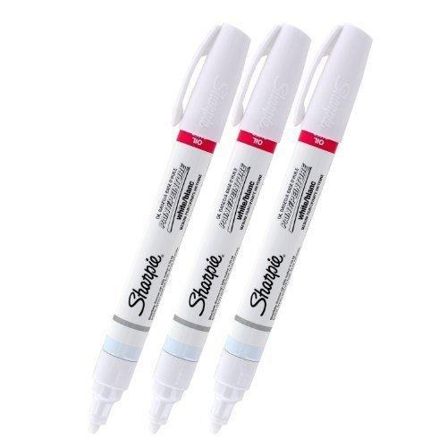 Sharpie Oil-Based Paint Marker, Medium Point, White Ink, 3 Markers (35558)