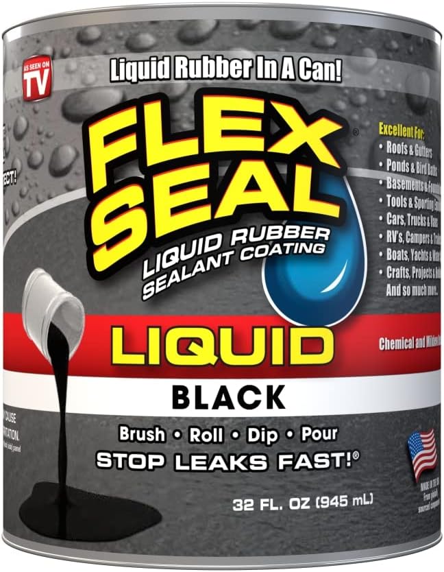 Flex Seal Liquid Rubber Sealant Coating Liquid Black - 945ml / 32 fl oz