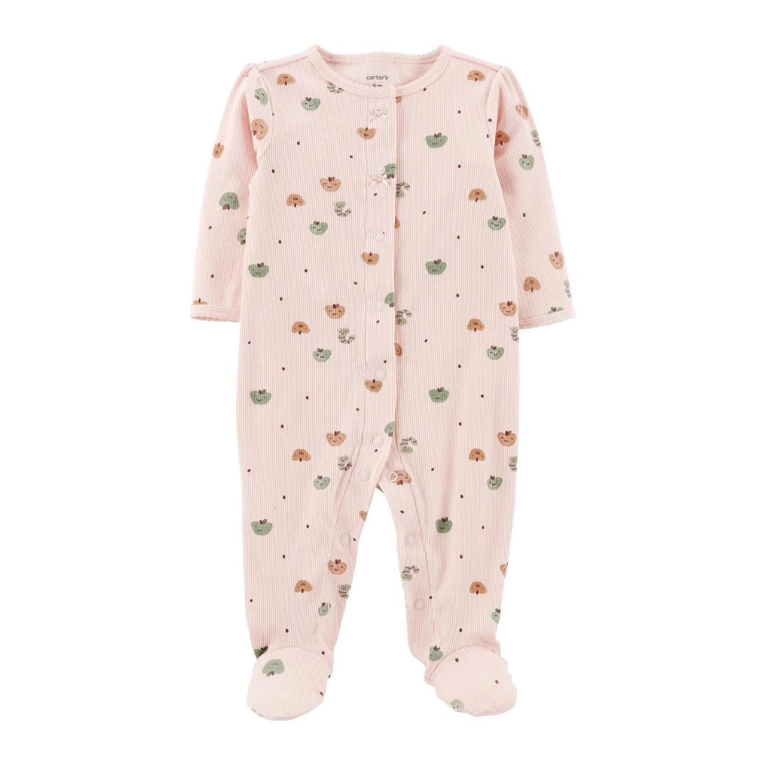 Carters Newborn Pink 2-Way ZIipper Cotton Bodysuit Size 9 Months Old