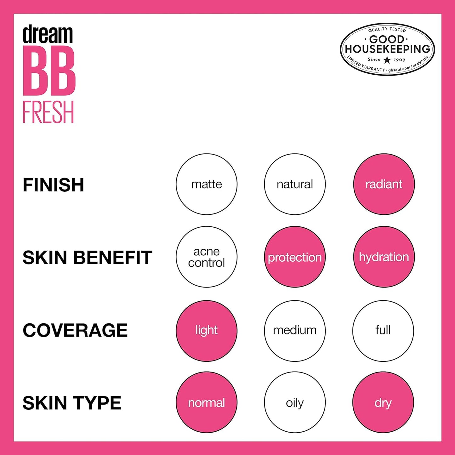 Maybelline Dream BB Fresh SPF 30 - 100 Light Sheer Tint 30ml