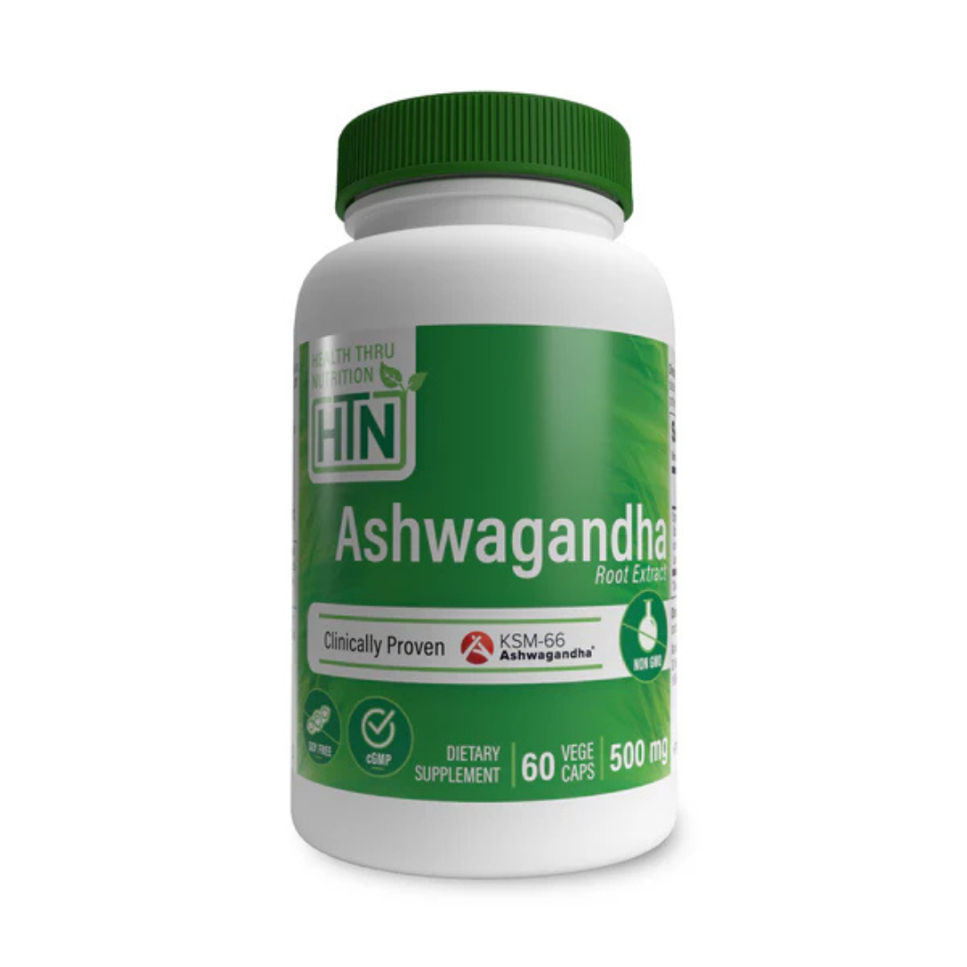 Health Thru Nutrition Ashwagandha KSM-66 500mg Supplement 60 VegeCaps