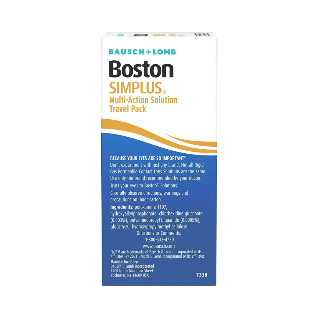EXPIRY 02/2025 Bausch And Lomb Boston Simplus Multi-Action Solution Travel Pack, 30 ml