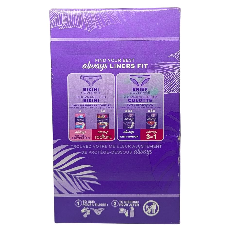 Always Anti - Bunch Xtra Protection Daily Liners Regular Length Unscented, 34 Liners