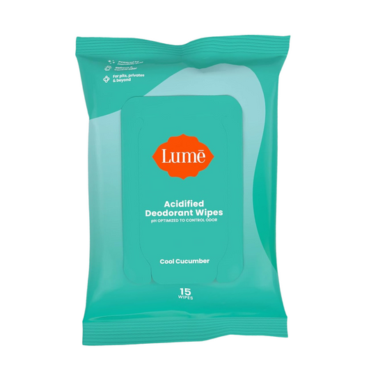 Lume Acidified Deodorant Wipes Cool Cucumber 15 Wipes