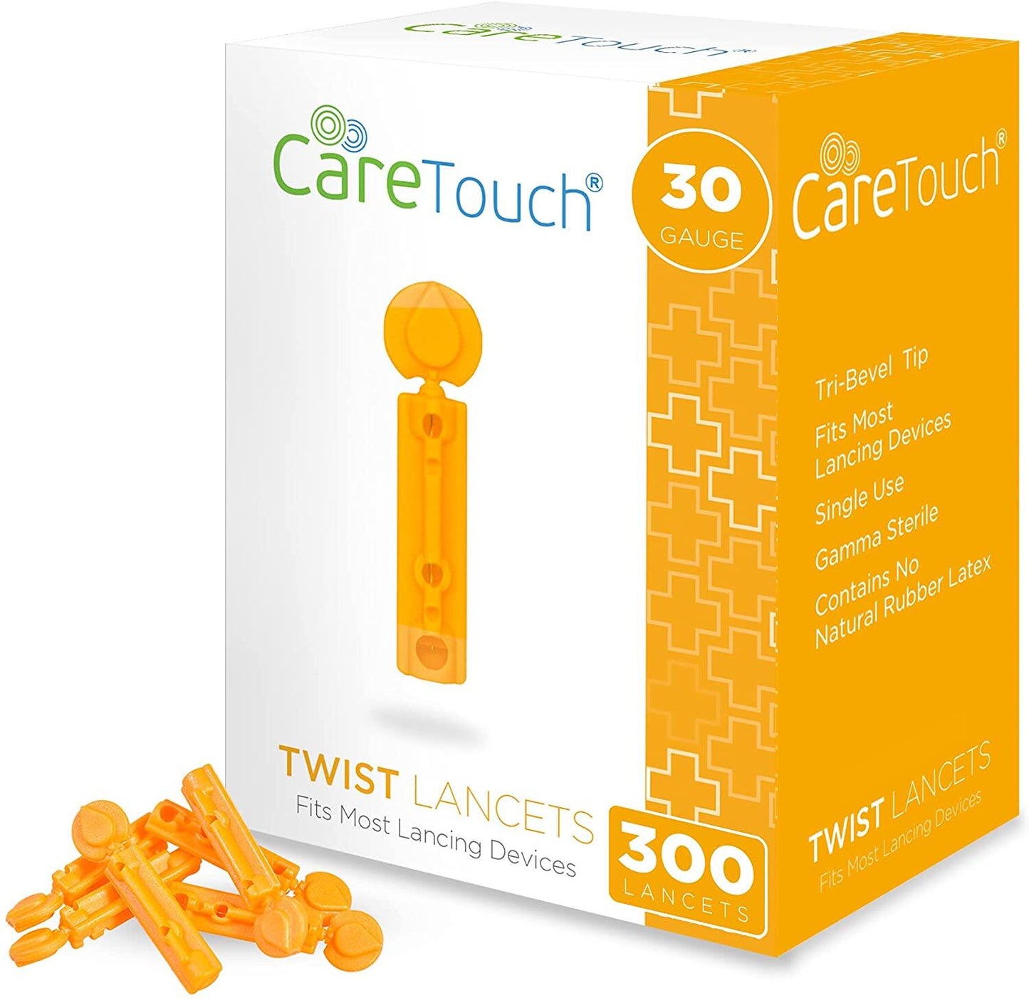 Care Touch Twist Lancets, Fits Most Lancing Devices 30 Gauge - 300 Lancets