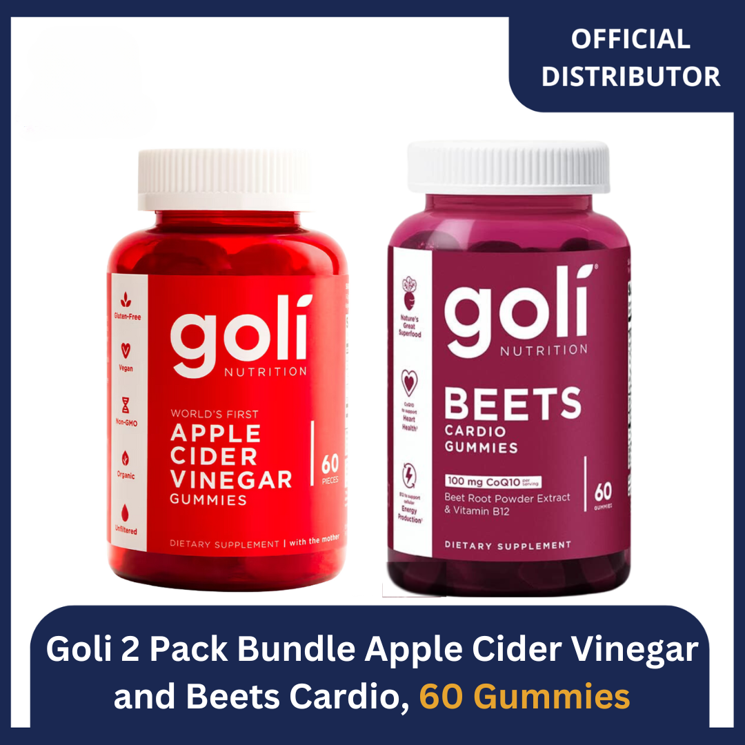 Goli 2 Pack Bundle Apple Cider Vinegar and Beets Cardio, 60 Gummies