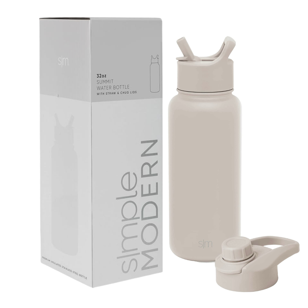 Simple Modern Summit Water Bottle with Straw & Chug Lid 32 Oz (Almond Birch)