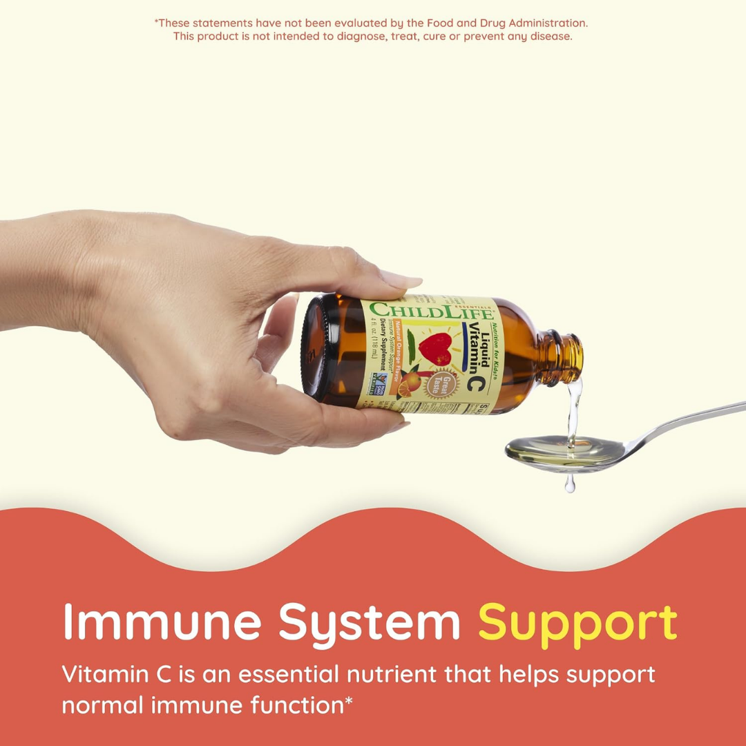 ChildLife Essentials Liquid Vitamin C Natural Orange Flavor, 4 oz / 118 ml