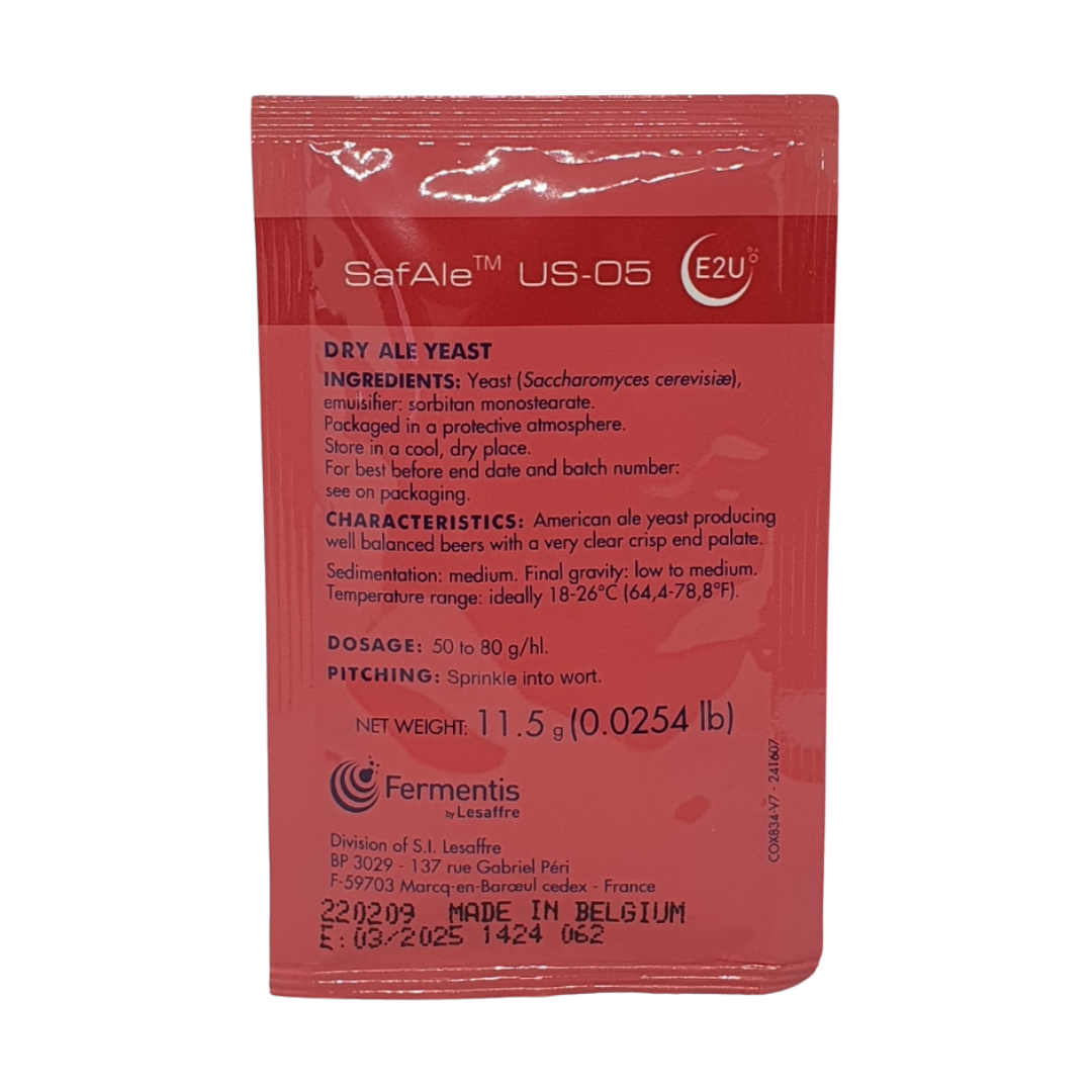 SafAle US-05 Dry Ale Yeast 11.5g Pack of 3