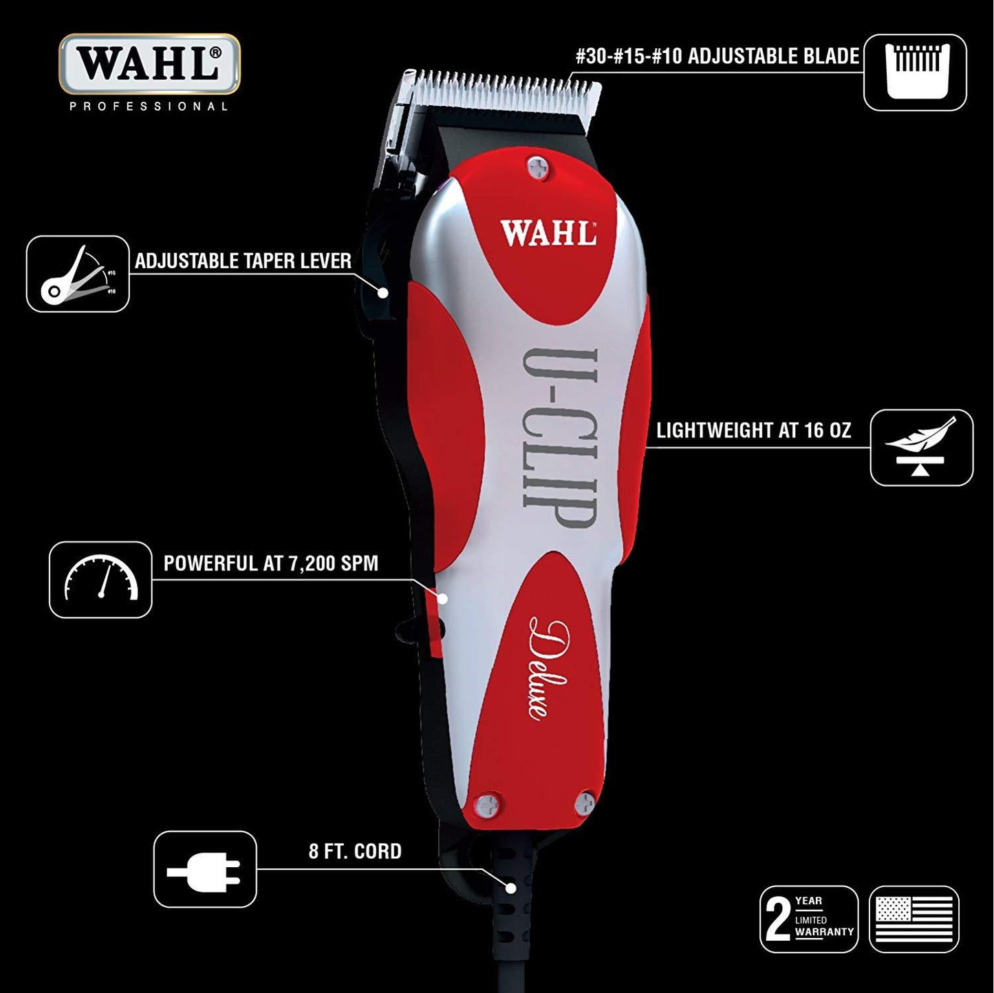 Wahl Professional Animal Deluxe U-Clip Pet Clipper and Grooming Kit (#9484-300)
