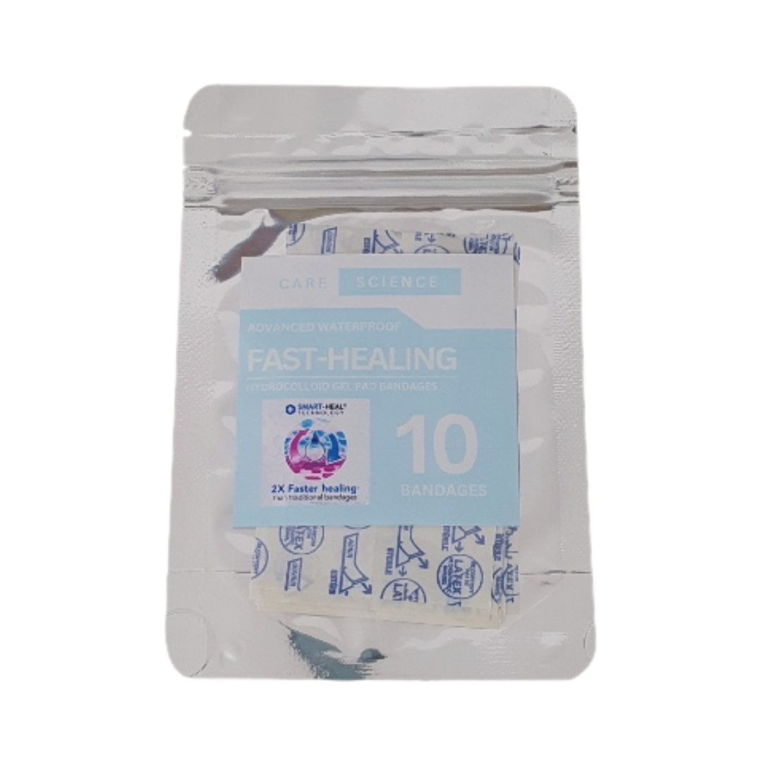 TRIAL PACK Care Science Fast-Healing Hydrocolloid Gel Pad Bandages 10 Bandages