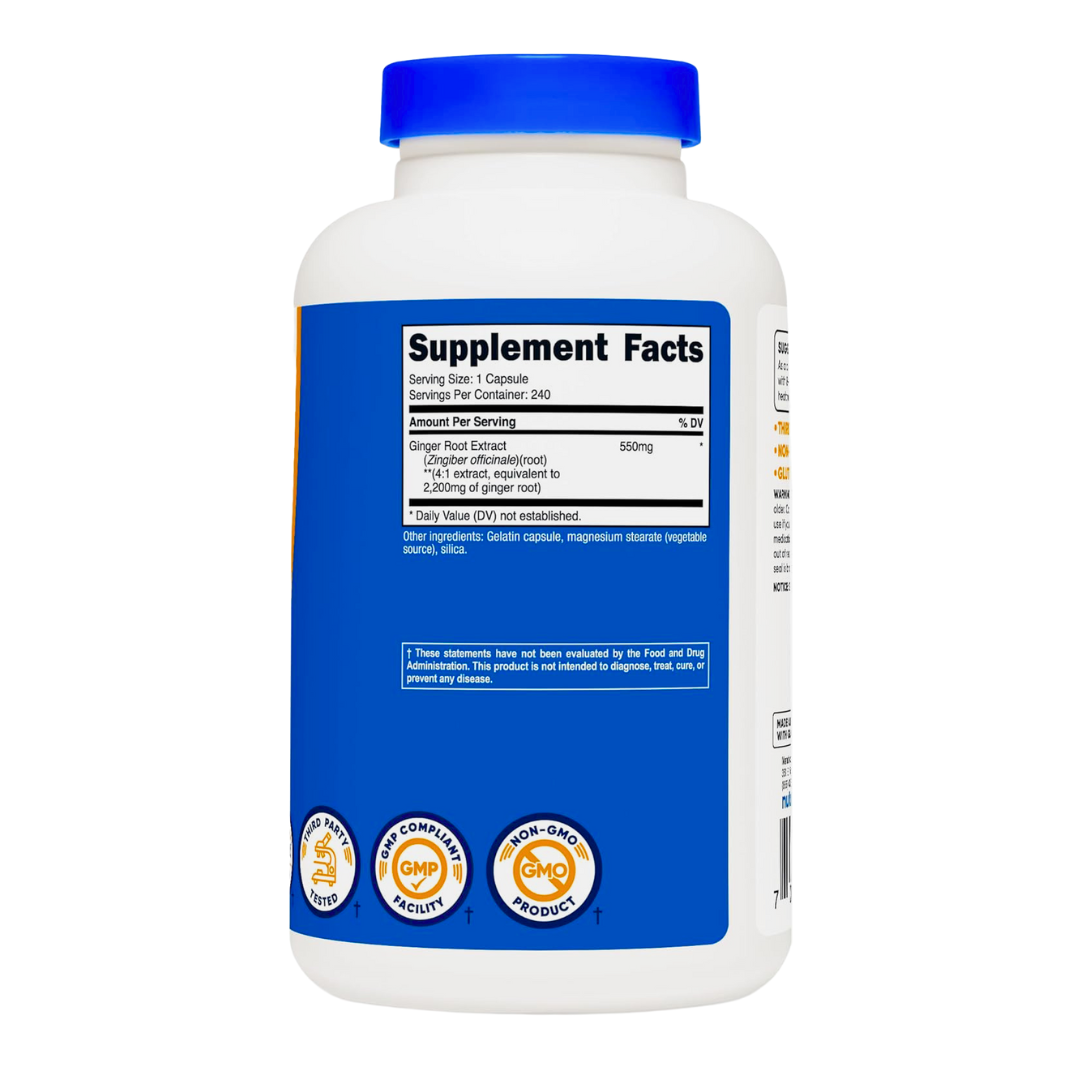 Nutricost Ginger Root Extract 2,200mg Supplement 240 Capsules