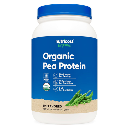Nutricost Organic Pea Protein Unflavored, 48.6 oz / 1,361 g