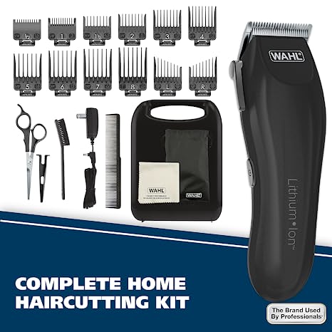 Wahl Rechargeable Hair Clipper Lithium Ion Model 79608 Hair Cutting Kit Premium Finishing Tools
