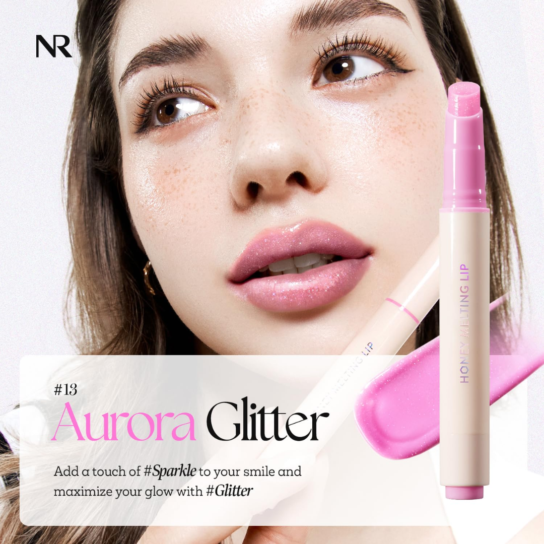 Nature Republic Honey Melting Lip Aurora Glitter Soft Lipstick, 0.09 oz / 2.7 g