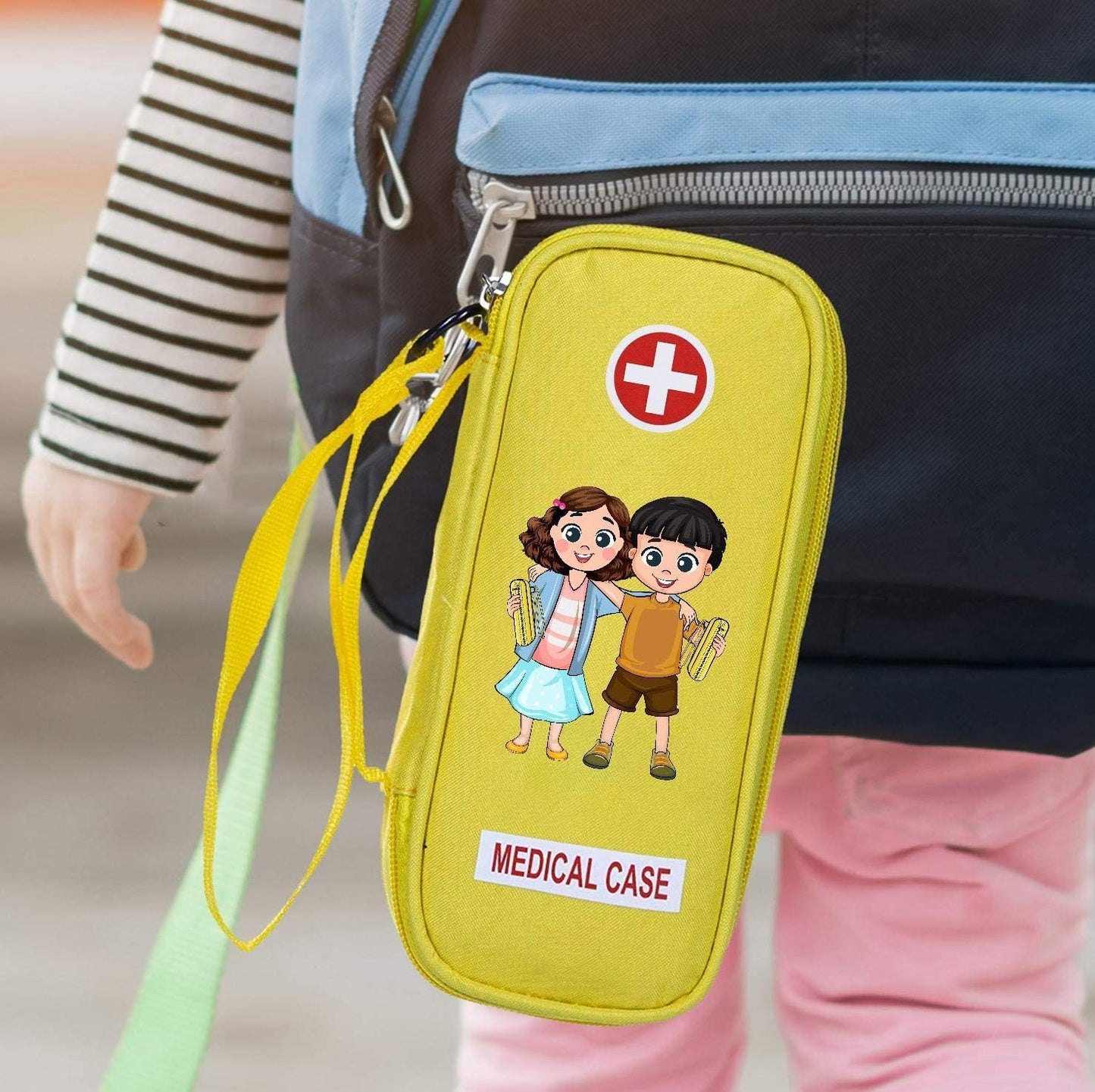 Jayour Kid’s Medical Case and Portable Bag with Zipper (Yellow)