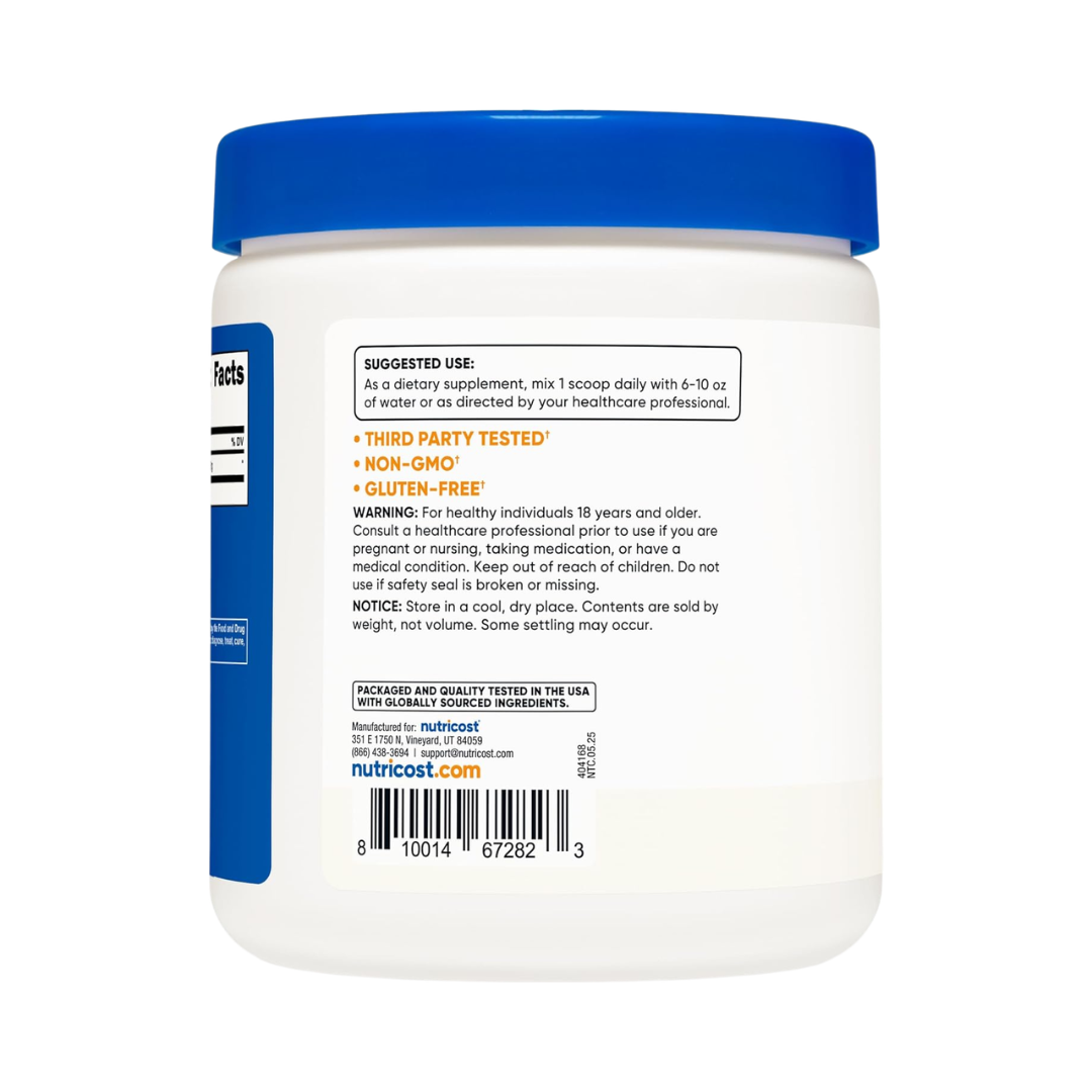Nutricost Glycine 3 g Unflavored, 16.2 oz / 454 g